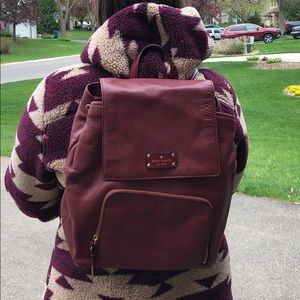 Kate Spade Red Leather Backpack